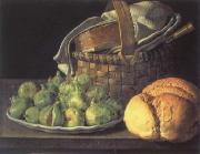 Melendez, Luis Eugenio Style life with figs Spain oil painting artist
